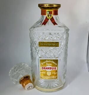 Vintage Drambuie Prince Charles Edwards Glass Liquor Bottle Decanter